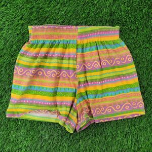 Vintage 90s Boho Hippie Shorts Womens 2XS Colorful USA